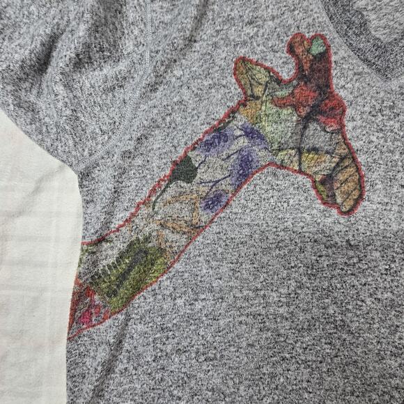 Inoah Womens Abstract Giraffe Hoodie Knit Tunic Top Lagenlook Boho Art L - Picture 4 of 11